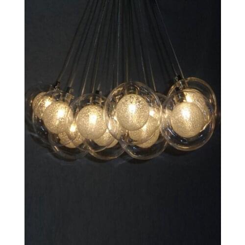 Nordic glass ball chandelier restaurant chandelier bubble ball chandelier living room showroom study bedroom lighting fixture