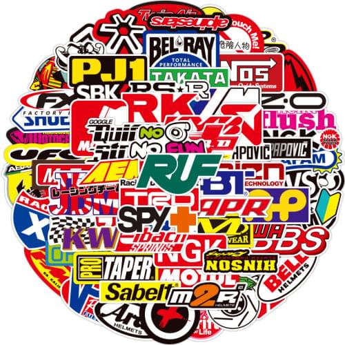 Graffiti JDM Racing Car Modification Waterproof Sticker Motorcycle Bicycle Helmet Motor Suitcase Laptop Trolley Stickers