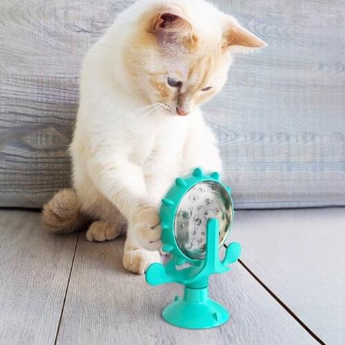 Funny Pet Cat Turntable Toy 360 Rotating Windmill Interactive Training Teasing Puzzle Exercise Play Game Feeding Leakage Device