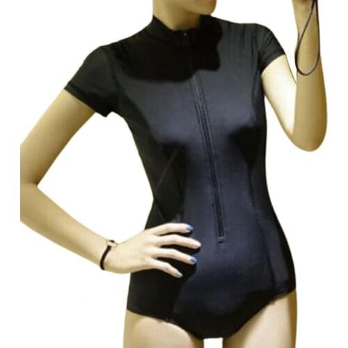 Women Bikinis Set Summer Sxey Swimsuit Conservative Quick Drying Chinlon Short Sleeve Bikinis Set Swimming Costume for Swimming