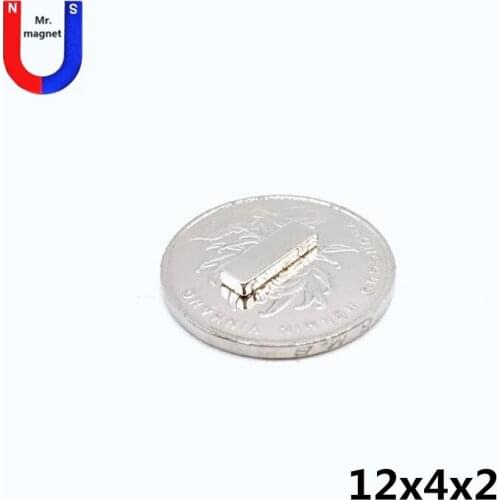 100pcs 12x4x2 magnet cuboid Rectangular wafer 12*4*2 mm magnet permanent material 12 x 4 x 2mm rare earth neodymium magnet NdFeB