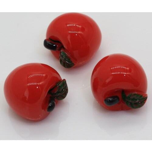 20/50pcsKawaii DIY Artificial Miniature Resin Red Apple Scrapbooking Flatback Cabochon Accessories Embellishments Decoration