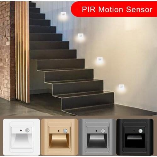 2W/3W LED Stair Sensor Light PIR Motion Intelligent Lamp Detector Recessed Step Lamp Ladder Wall Lamp for Kitchen home