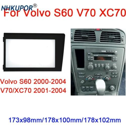 Car Center Console Plate Panel For VOLVO S60 V70 XC70 Surround Install Dash Trim Frame Kit Double 2 Din Stereo Radio Fascia