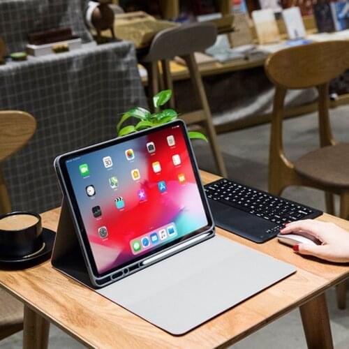 For iPad Pro 12.9 Inch 2020 Case with Bluetooth Keyboard Pencil Holder Rotary Backlit Tablet Protective Cover