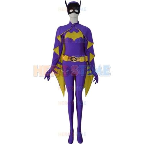 Customized movie Newest Batgirl Purple Female Superhero Costume spandex full body batwoman Girls/women zentai suit