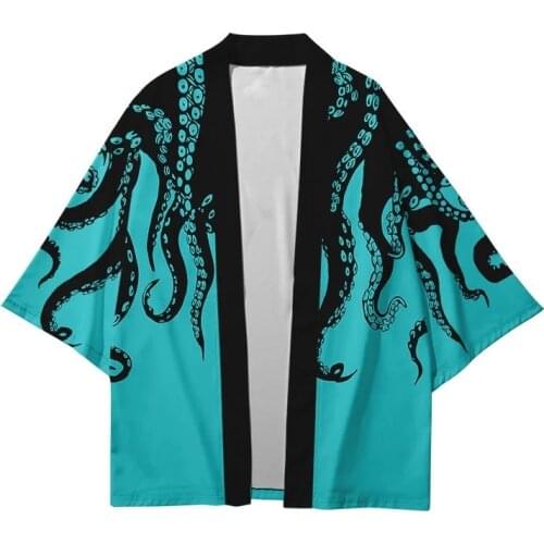 Japanese Style Adult Yukata Kimono Clothes Loose Print Haori Cardigan Casual Women Men Shirt Oversize 4XL Streetwear T-Shirt