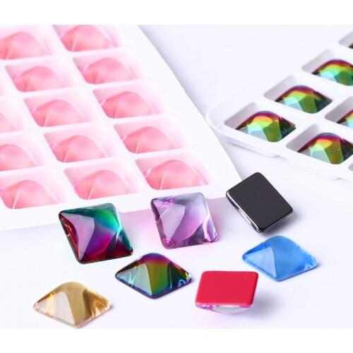 Square Crystal K9 Rhinestone Shaped Diamond Diy Jewelry Accessories Fluorescent Mocha Diamond Material Iron On Garment Shoes