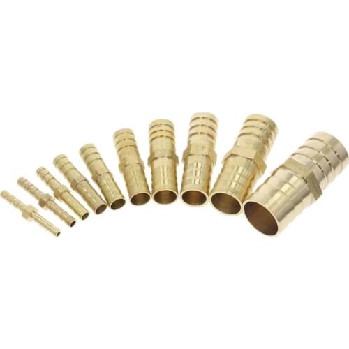 Brass Straight Hose Pipe Fitting Equal Barb 4mm 6mm 8mm 10mm 12mm 14mm 19mm Gas Copper Barbed Coupler Connector Adapter