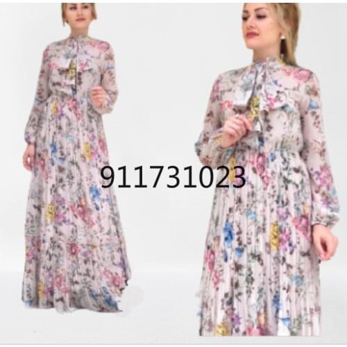 2021 Summer African Women Long Sleeve O-neck Polyester Printing Long Dress African Dresses for Women Plus Size Clothing Women