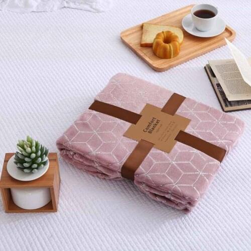 Soft Throw Blanket Warm Coral Fleece Plaid Blankets Travel Flannel Sofa Solid Color Fleece Blankets For Bed sofa travel picnic