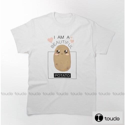 New I Am A Beautiful Potato New Arrived Summer Rock Music Band T-Shirts 100% Cotton Mens Pattern T Shirt Unisex men tshirts