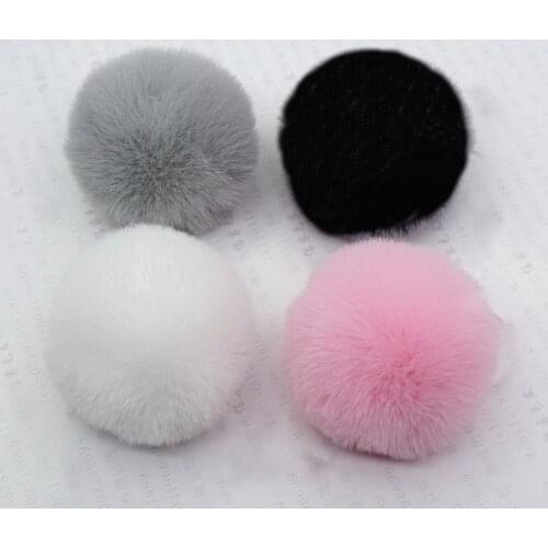 Pompon Ball Faux Fur RABBIT Pompom fluffy Soft 6cm Pom Poms for Hair Bobbles Bows Accessories Keychain Bag Charms 50pcs GR152
