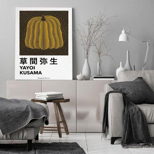 Posters and Prints Gallery Wall Art Picture Museum Canvas Living Room Home Decor Yayoi Kusama Forever Pumpkin Art Exhibition