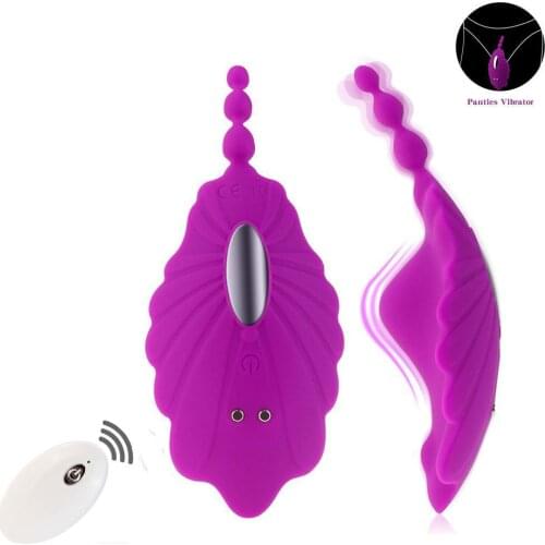 Remote Control vibrator Invisible Wearable Butterfly Vibrator Clitoris Anal Stimulate Erotic Toy Masturbation Sex Toys for women