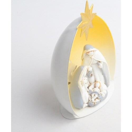 Star Cute Nativity Christmas Ornament Lighting Resin Desktop Decorations Statue Creative Home Furnishings Living Room
