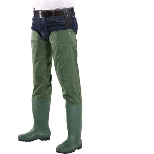 Outdoor Fly Fishing Hip Waders 100% Waterproof Fishing Hunting Boots Anti-slip Thicken Wading Leg Pants Soft Rain Boots M2119