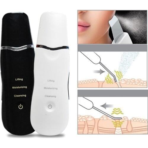 Ultrasonic Skin Scrubber Face Pore Cleaner Facial High Frequency Vibration Massager Moisturizing Remove Cuticles Tightening Skin