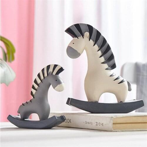 [VIP] Cartoon Cute Resin Zebra Trojan Desktop Small Ornaments Creative Nordic Childrens Bedroom Wall Shelf Home Decoration