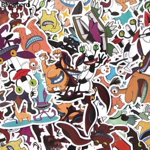 Blinghero Funny Monsters Stickers 42Pcs/set Cartoon Kids Stickers Stationery Stickers Luggage Laptop Stickers Decals BH0125