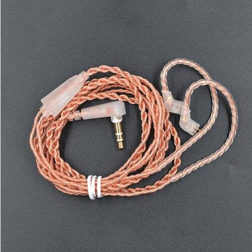 0.75mm Earphone Cable Gold-plated Stereo Sound Oxygen Free Copper High-end Earpiece Original Wire for KZ-ZST