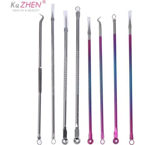 1/4pcs/set Stainless Steel Blackhead Comedone Kit Acne Pimple Belmish Extractor Vacuum Blackhead Remover Dots Cleaner Tool