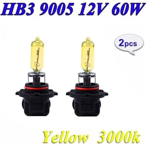1pcs 12V 55W 3000K Yellow Car Headlight H1 H3 H4 H11 HB4 9006 HB3 9005 T9V2