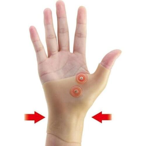 1PC Magnetic Therapy Wrist Thumb Support Glove Arthritis Silicone Gel Hand Wrist Brace for Men and Women Pain Relief Gloves