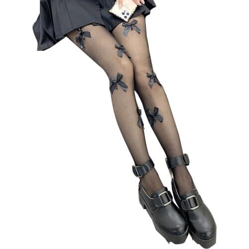 2021 Fashion Summer Silk Feeling Thin Bow Design Tights pantyhose stockings