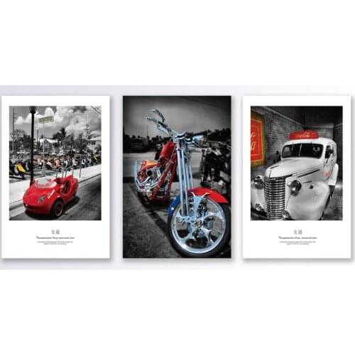 3 Pieces Wall Art Canvas Print Motos can cars Wall Decor Painting Print On Canvas Wall Pictures for living room Home Decor
