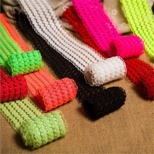 6Colors 5Yard 5cm Elastic Lace Trims for Fabric Wap Knitting DIY Garment Accessories Skirt belt lace chiffon folds EL0002