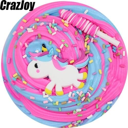 60ml Color Unicorn Fluffy Slime Glue Butter Modelling Slime Supplies Light Plasticine Clay For Kids Antistress Stress Relief Toy