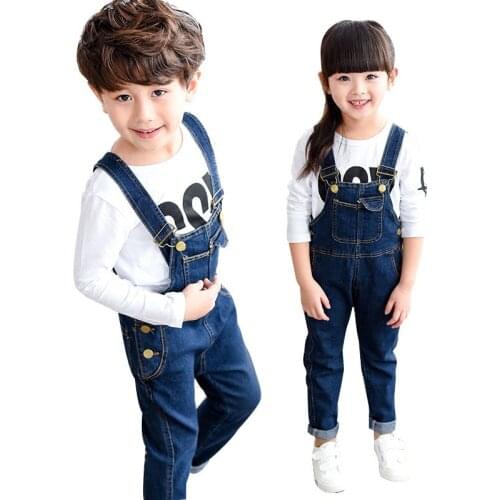 Spring Autumn Kids Denim Overall Fashion Boy Girl Denim Bib Pants JEANS Jumpsuit for Children