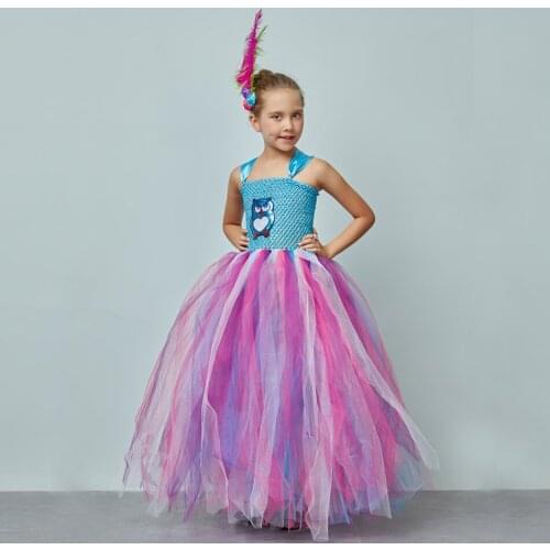 Girls Owl Costume Dress For School Party Baby Cartoon Costumes Carnival Disguise Fancy Ball Gown Photo Props Long TUTU Dresses