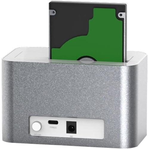 Type C HDD Docking Station USB3.1 Max 10Gbps Speed Full Aluminum Portable Type C HDD Docking Station for Max 8TB Hard Disk Drive