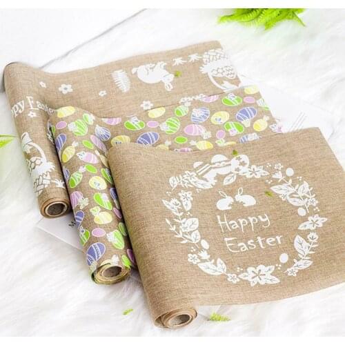 Hot Easter Printed Eggs Rabbit Table Flag Nordic Style Deco Creative Table Flag