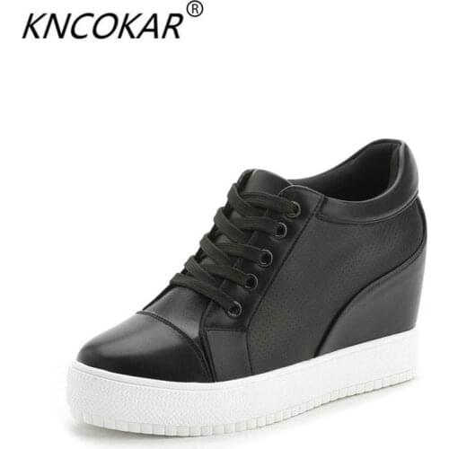 KNCOKAR2018 Spring and autumn leisure shoe ladies' shoes, small white shoes thick sole