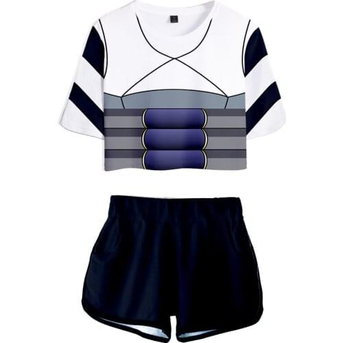 Creative Novelty Bnha Cosplay No-Hero School Uniform My Hero Academy Two Piece Set Women Sexy Shorts+lovely T-shirt Sport suits