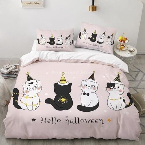 Cartoon Cats 3d Bedding Set Cute Animal Bed Linen Quilt Duvet Cover Sets Home Textile Decor Twin Single Queen King Size Fashion