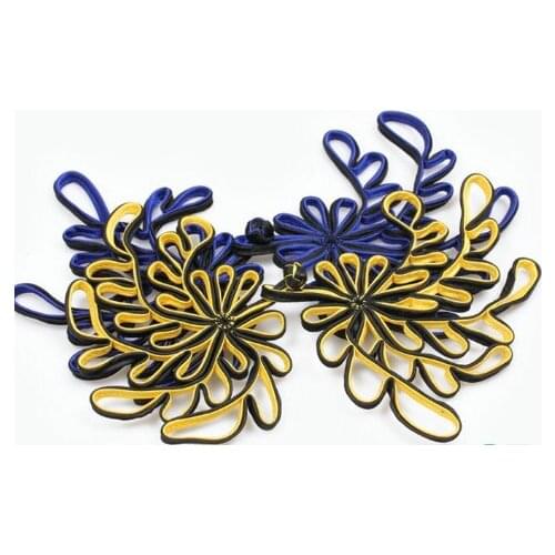 HAND MADE Royal blue traditional Chinese close-fiting button costume dresing High-end Clothing Buttons for clothing Sewing