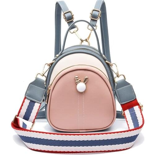 New Mini Backpack Women PU Leather Shoulder Bag For Teenage Girls Multi-Function Small Bagpack Female Ladies School Backpack2021