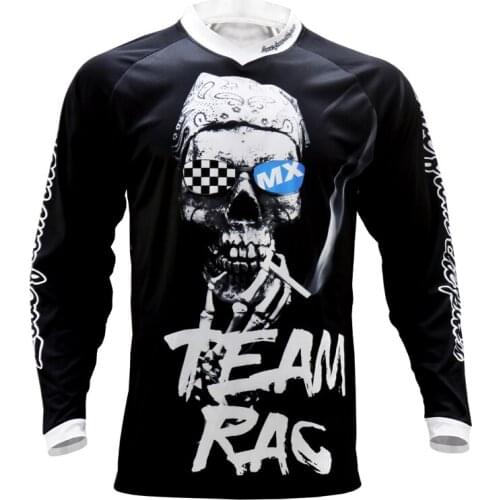 MTB Shirt Bike Jersey Motorcycle Clothing Downhill Jersey Cycling Jersey Motocross Racing Shirt Black Skull Long Sleeve Men Tops