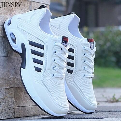 2021 New Men Shoes Air Cushion Sneakers Breathable Outdoor Walking Sport Shoes For Male Lace-up Casual Shoes Man White Footwear