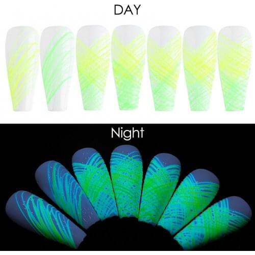 5ml Gel Polish Set Luminous Pulling Silk Neon Fluorescent Effect Spider Nail Gel Varnish Base Manicure Tools