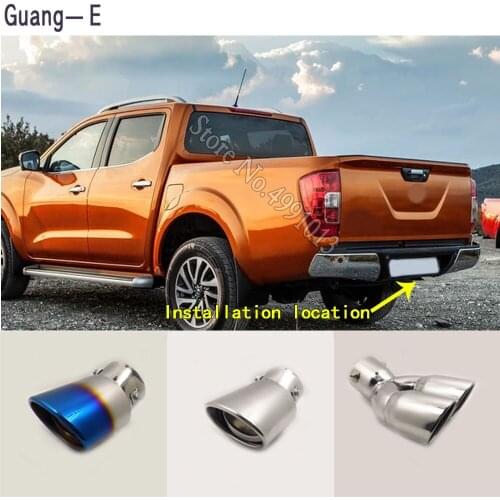 Car stickers cover muffler exterior back end pipe dedicate exhaust tip tail outlet ornament 1pcs For Nissan Navara 2015-2018