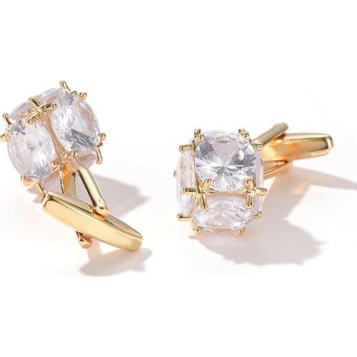 New Luxury Mens Unisex Cufflinks Zirconium Copper French Shirt Buttons Business Banquet Wedding High-end Cufflink Jewelry Gifts