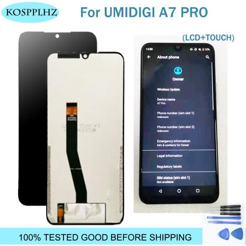 For Umidigi A7 pro LCD Display + Touch Screen Digitizer Assembly Replacement For A7PRO 6.3'' Android 10+ Tools