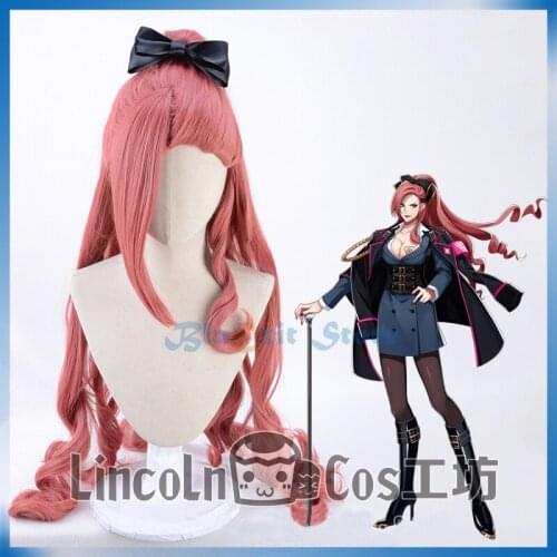 DRB Division Rap Battle Cosplay Hypnosis Kadenokōji Ichijiku Wig Pink Long Curly Ponytail Synthetic Hair Halloween Wig