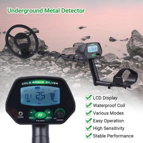 Outdoor LCD Underground Metal Detector Treasure Finder Handheld Backlight & High Sensitivity Gold Digger Hunter