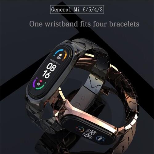 Strap For Xiaomi mi band 6 5 4 3 Mi Bracelet Metal Wristband 304 Stainless Steel Universal V Type watchbands UTHAI S20